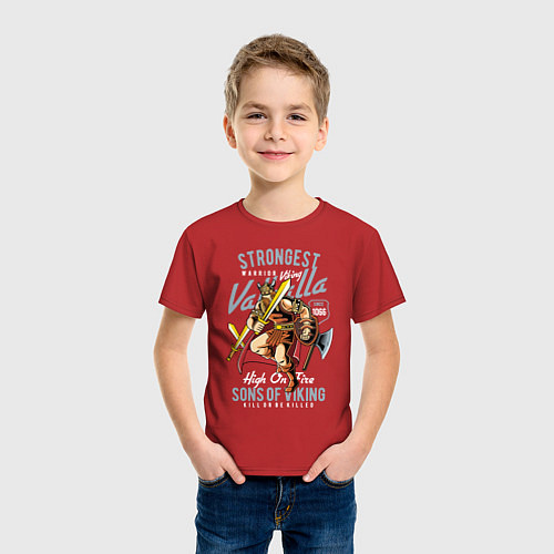 Детская футболка Strongest Viking / Красный – фото 3