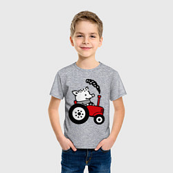 Футболка хлопковая детская Поросенок Петр, цвет: меланж — фото 2