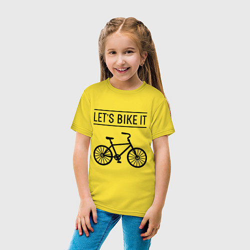 Детская футболка Lets bike it / Желтый – фото 4