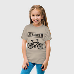 Футболка хлопковая детская Lets bike it, цвет: миндальный — фото 2