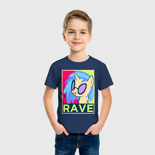 Детская футболка DJ Pon-3 RAVE / Тёмно-синий – фото 3