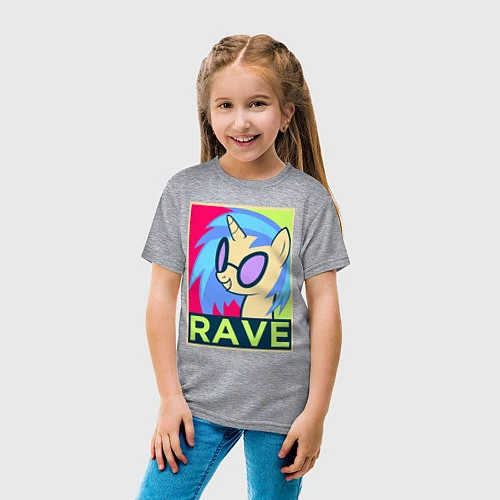 Детская футболка DJ Pon-3 RAVE / Меланж – фото 4