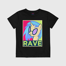 Футболка хлопковая детская DJ Pon-3 RAVE, цвет: черный