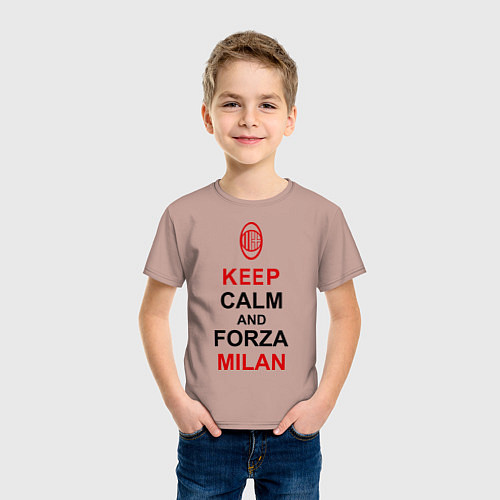 Детская футболка Keep Calm & Forza Milan / Пыльно-розовый – фото 3