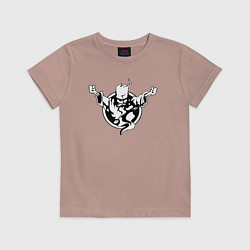Футболка хлопковая детская Thunderdome logo, цвет: пыльно-розовый