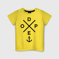 Футболка хлопковая детская Dope Anchor цвета желтый — фото 1