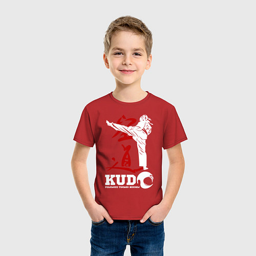 Детская футболка Kudo / Красный – фото 3