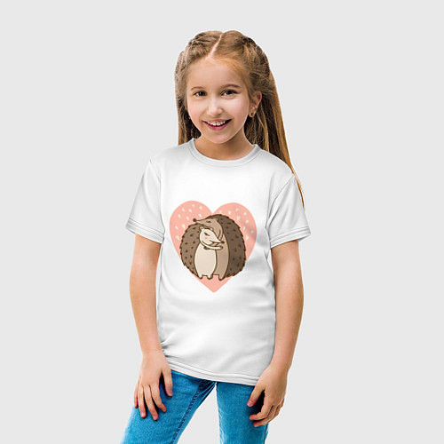Детская футболка Влюбленные ёжики / Белый – фото 4