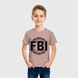Футболка хлопковая детская FBI Agency, цвет: пыльно-розовый — фото 2