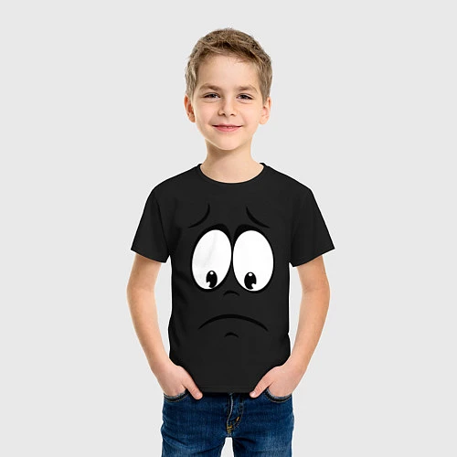 Детская футболка Печаль / Черный – фото 3