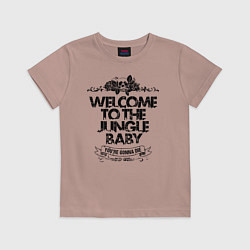 Футболка хлопковая детская Welcome to the Jungle, цвет: пыльно-розовый