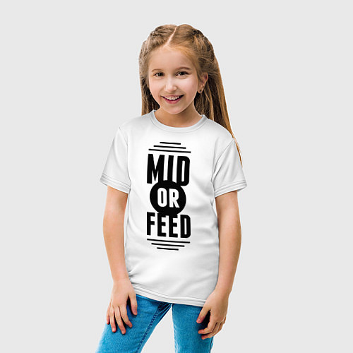 Детская футболка Mid or feed / Белый – фото 4