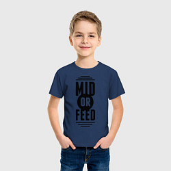 Футболка хлопковая детская Mid or feed, цвет: тёмно-синий — фото 2