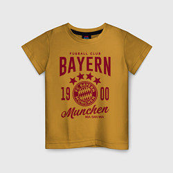 Футболка хлопковая детская Bayern Munchen 1900, цвет: горчичный