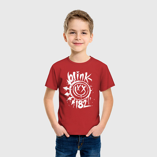 Детская футболка Blink-182: Smile / Красный – фото 3