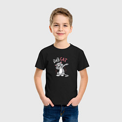 Футболка хлопковая детская Dab Cat, цвет: черный — фото 2