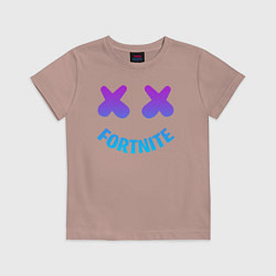 Футболка хлопковая детская FORTNITE x MARSHMELLO, цвет: пыльно-розовый