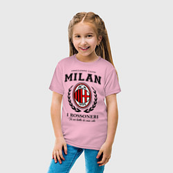 Футболка хлопковая детская Milan: I Rossoneri цвета светло-розовый — фото 2
