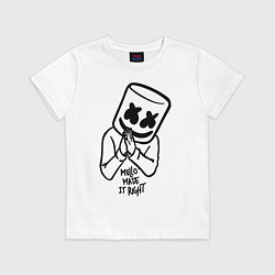 Футболка хлопковая детская Mello Made it Right, цвет: белый