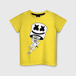Футболка хлопковая детская Marshmello King, цвет: желтый