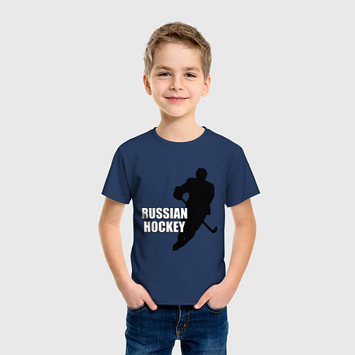 Детская футболка Russian Red Hockey / Тёмно-синий – фото 3