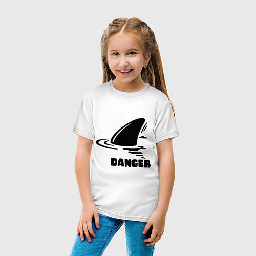 Детская футболка Danger Shark / Белый – фото 4
