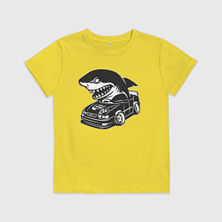 Футболка хлопковая детская Акула на Тойоте, цвет: желтый