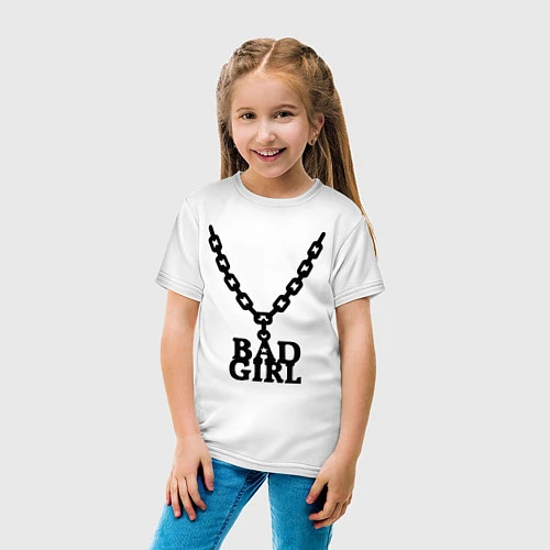 Детская футболка Bad girl chain / Белый – фото 4