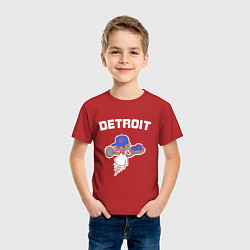 Футболка хлопковая детская Detroit, цвет: красный — фото 2