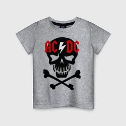 Футболка хлопковая детская AC/DC Skull, цвет: меланж