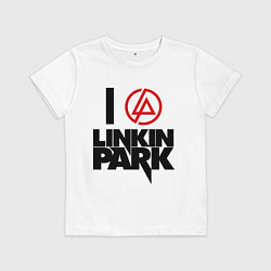 Футболка хлопковая детская I love Linkin Park, цвет: белый