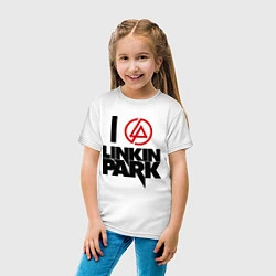 Футболка хлопковая детская I love Linkin Park, цвет: белый — фото 2
