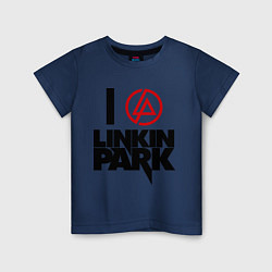 Футболка хлопковая детская I love Linkin Park, цвет: тёмно-синий