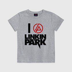 Футболка хлопковая детская I love Linkin Park, цвет: меланж