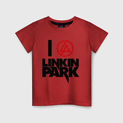 Футболка хлопковая детская I love Linkin Park, цвет: красный