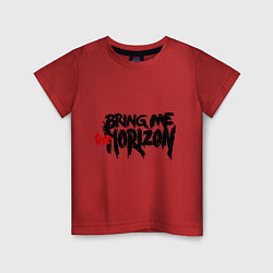 Футболка хлопковая детская Bring me the horizon, цвет: красный