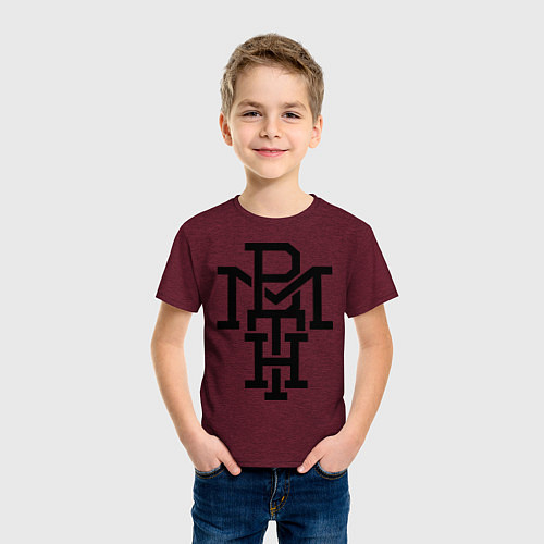 Детская футболка BMTH / Меланж-бордовый – фото 3
