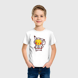Футболка хлопковая детская Pikachu Astronaut, цвет: белый — фото 2