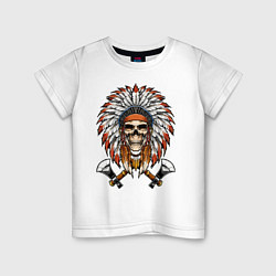 Детская футболка Индейский череп с топорами