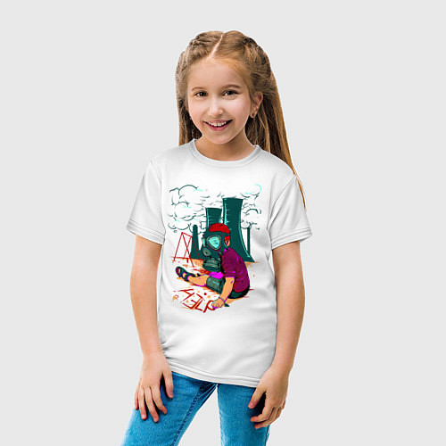 Детская футболка Help: Radioactive / Белый – фото 4