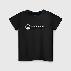Футболка хлопковая детская Black Mesa: Research Facility, цвет: черный