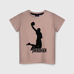 Футболка хлопковая детская Jordan Basketball, цвет: пыльно-розовый