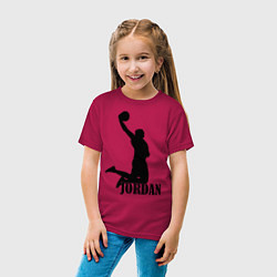 Футболка хлопковая детская Jordan Basketball, цвет: маджента — фото 2