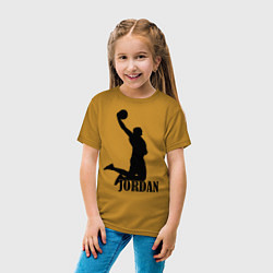 Футболка хлопковая детская Jordan Basketball, цвет: горчичный — фото 2