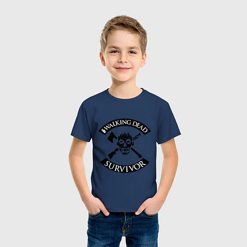 Детская футболка Walking dead survivor / Тёмно-синий – фото 3