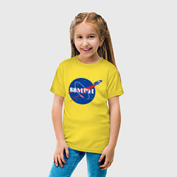 Футболка хлопковая детская NASA Delorean 88 mph, цвет: желтый — фото 2