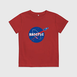 Футболка хлопковая детская NASA Delorean 88 mph, цвет: красный