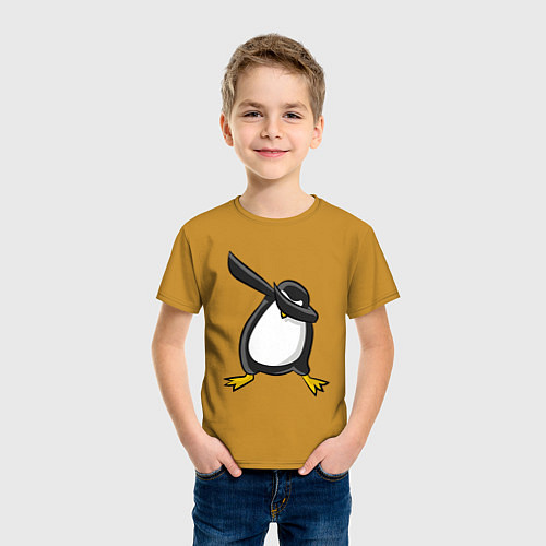 Детская футболка DAB Pinguin / Горчичный – фото 3