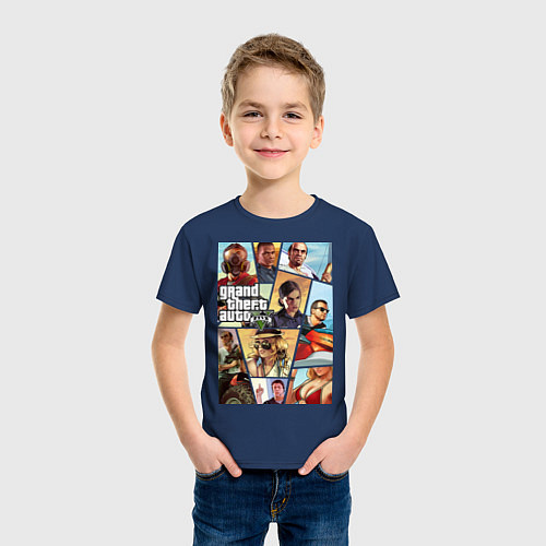 Детская футболка GTA 5: Stories / Тёмно-синий – фото 3