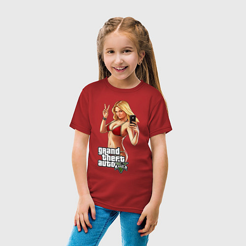 Детская футболка GTA V: Selfie / Красный – фото 4